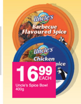 Save Uncle's Spice Bowl 400g offer