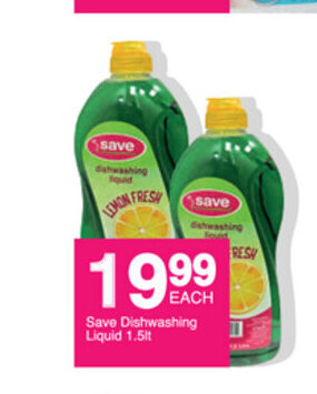 Save Dishwashing Liquid 1.5lt
