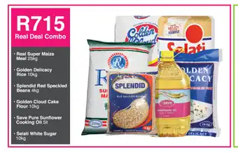 Save Real Super Maize Meal/ Golden Delicacy Rice/ Splendid Red Speckled Beans/ Golden Cloud Cake Flour/ Save Sunflower C-Oill/Sgr offer