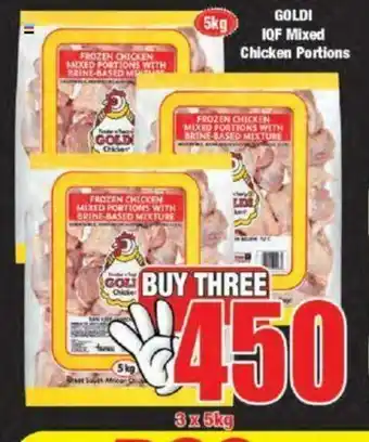 Boxer Goldi IQF Mixed Chicken Mixed Portions 3x5kg offer