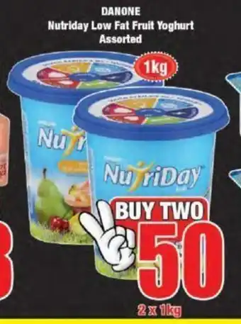 Boxer Danone Nutriday Low Fat Fruit Yoghurt Assorted 2x1kg offer