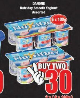 Boxer Danone Nutriday Smooth Yoghurt Assorted 2x (6x100g) offer