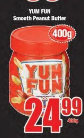 Boxer Yum Fun Smooth Peanut Butter 400g offer