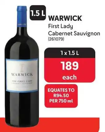 WARWICK First Lady Cabernet Sauvignon