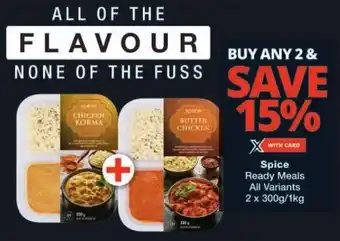 Checkers Spice Ready Meals All Variants 2 x 300g/1kg offer