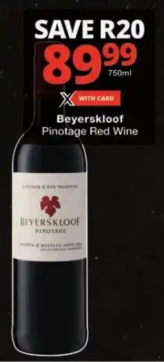 Checkers Beyerskloof Pinotage Red Wine offer