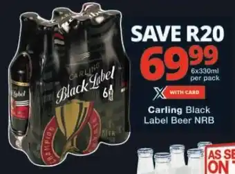 Checkers Carling Black Label Beer NRB offer