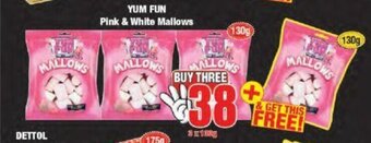Boxer Yum Fun Pink & White Mallows 3 x 130g offer