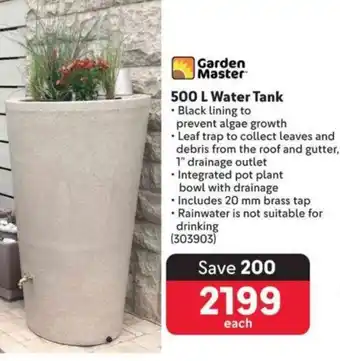 Makro Garden Master 500L Water Tank offer