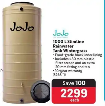 1000L Slimline Rainwater Tank Wintergrass