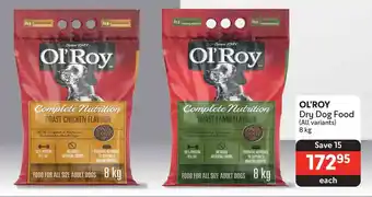 Makro OL'ROY Dry Dog Food (All variants) 8kg offer