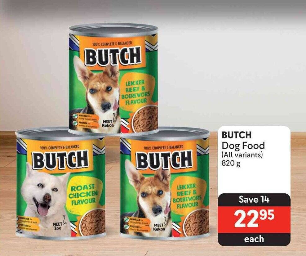 BUTCH Dog Food (All variants) 820g offer at Makro