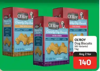 Makro OL'ROY Dog Biscuits (All variants) 1kg offer