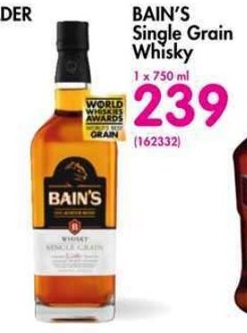 Makro’s liquor Bain's Single Grain Whisky 750ml offer