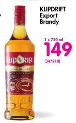 Klipdrift Export Brandy 750ml