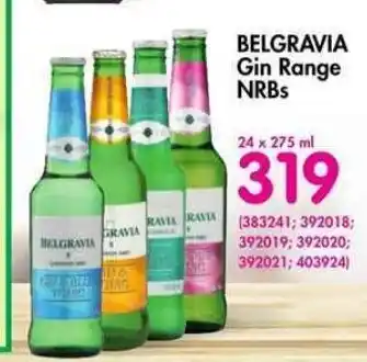Makro’s liquor Belgravia Gin Range NRBs 24 x 275ml offer