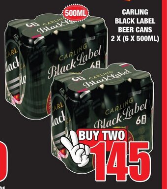 Boxer Liquors Carling Black Label Beer Cans 2 x (6x500ml) offer