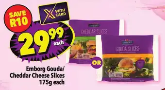 Emborg Gouda/ Cheddar Cheese Slices 175g each
