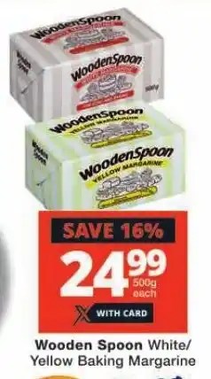 Checkers Wooden Spoon White/ Yellow Baking Margarine offer
