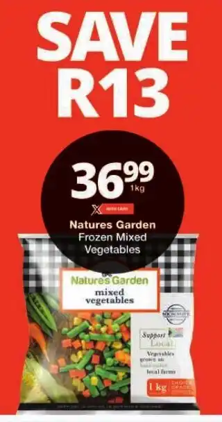 Checkers Natures Garden Frozen Mixed Vegetables offer