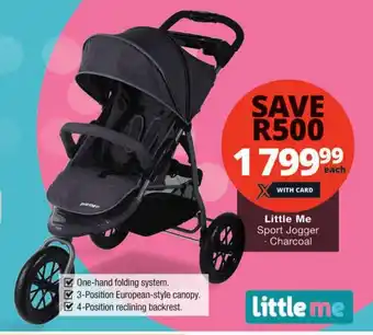 Checkers Little Me Sport Jogger Charcoal offer