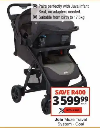 Checkers Joie Muze Travel System Coal offer