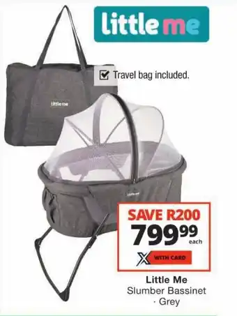 Checkers Little Me Slumber Bassinet Grey offer