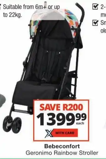 Checkers Bebeconfort Geronimo Rainbow Stroller offer