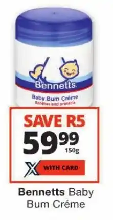 Checkers Bennetts Baby Bum Créme offer