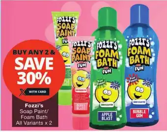 Checkers Fozzi's Soap Paint/ Foam Bath All Variants x2 offer