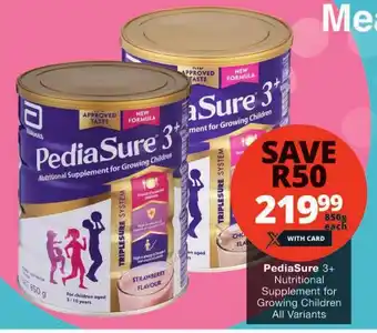 Checkers PediaSure 3+ Nutritional Supplement for Growing Children offer