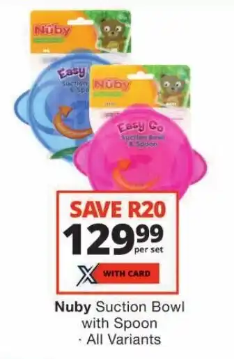 Checkers Nuby Suction Bowl with Spoon offer