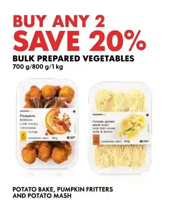BULK PREPARED VEGETABLES 700g/800g/1kg