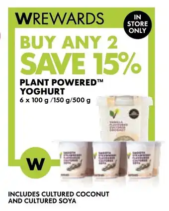 Woolworths PLANT POWERED YOGHURT offer