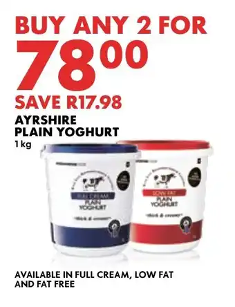 Woolworths AYRSHIRE PLAIN YOGHURT 1kg offer