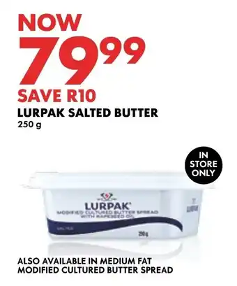 Woolworths LURPAK SALTED BUTTER 250g offer