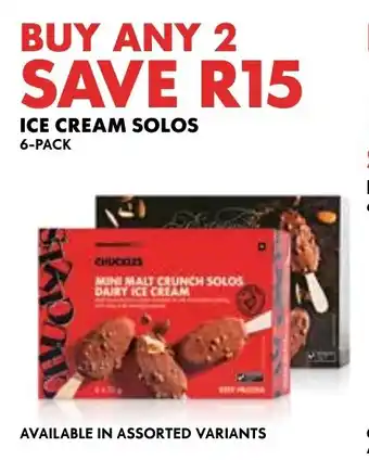 Woolworths ICE CREAM SOLOS 6-PACK offer