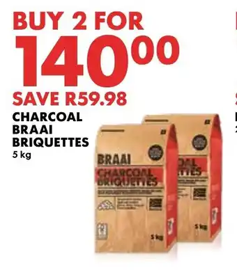 CHARCOAL BRAAI BRIQUETTES 5kg