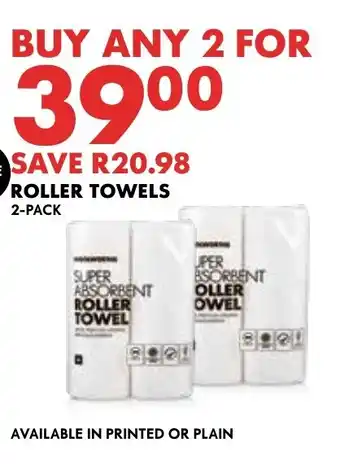 Woolworths ROLLER TOWELS 2-PACK offer