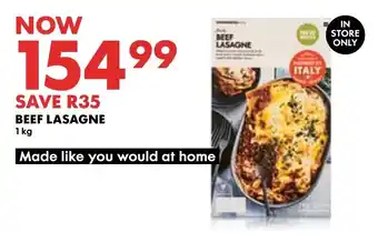 Woolworths BEEF LASAGNE 1kg offer
