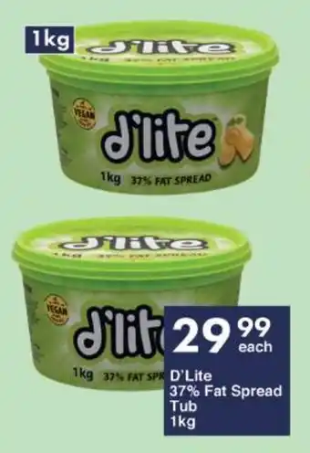 President Hyper D'Lite 37% Fat Spread Tub 1kg offer