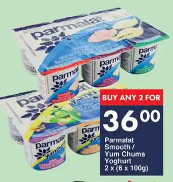 President Hyper Parmalat Smooth/ Yum Chums Yoghurt 2 x (6 x 100g) offer