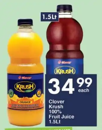 President Hyper Clover Krush 100% Fruit Juice 1.5Lt offer
