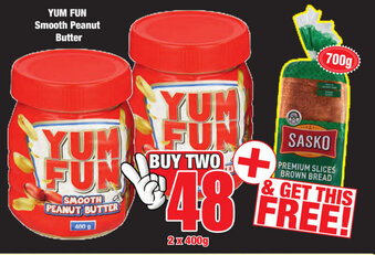 Boxer Superstores Yum Fun Smooth Peanut Butter 2x400g offer