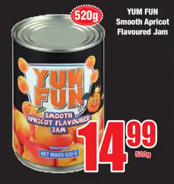 Boxer Superstores Yum FUn Smooth Apricot Flavoured Jam 520g offer