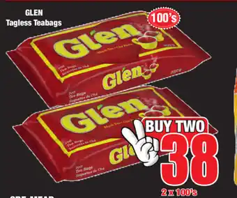Glen Tagless Teagags 2x100's