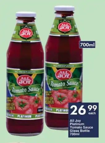 President Hyper All Joy Platinum Tomato Sauce Glass Bottle 700ml offer