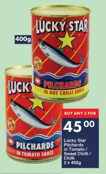 President Hyper Lucky Star Pilchards in Tomato/ Sweet Chilli/ Chilli 400g offer