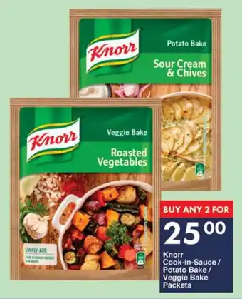 President Hyper Knorr Cook-in-Sauce/ Potato Bake/ Veggie Bake Packets offer