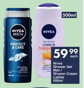 President Hyper Nivea Shower Gel Men/ Shower Cream Ladies 500ml offer